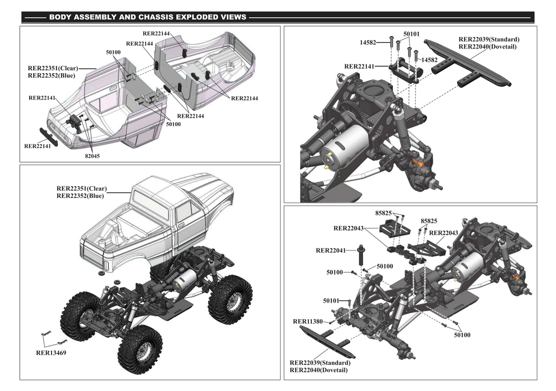 Redcat Ascent Parts Diagram Exploded View - Body