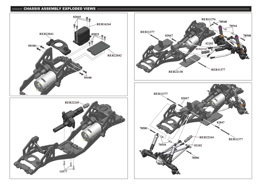 Redcat Ascent Parts Diagram Exploded View - Chassis
